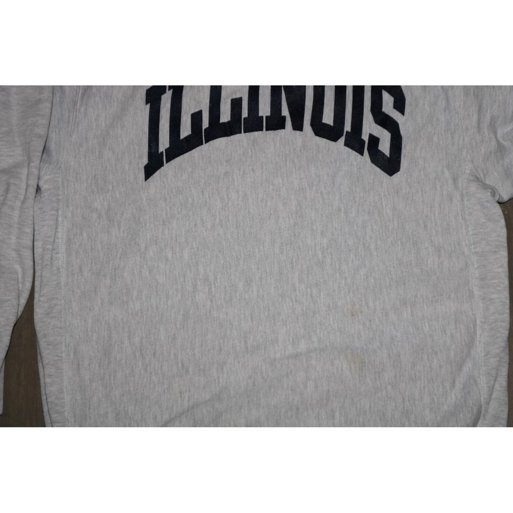 Vintage Champion Reverse Weave Illinois Sweatshirt Mens Large Gray Crewneck - Picture 3 of 12